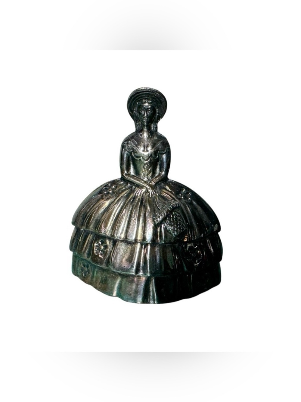 Victorian Southern Belle Dinner Bell EP Brass Primrose Plate